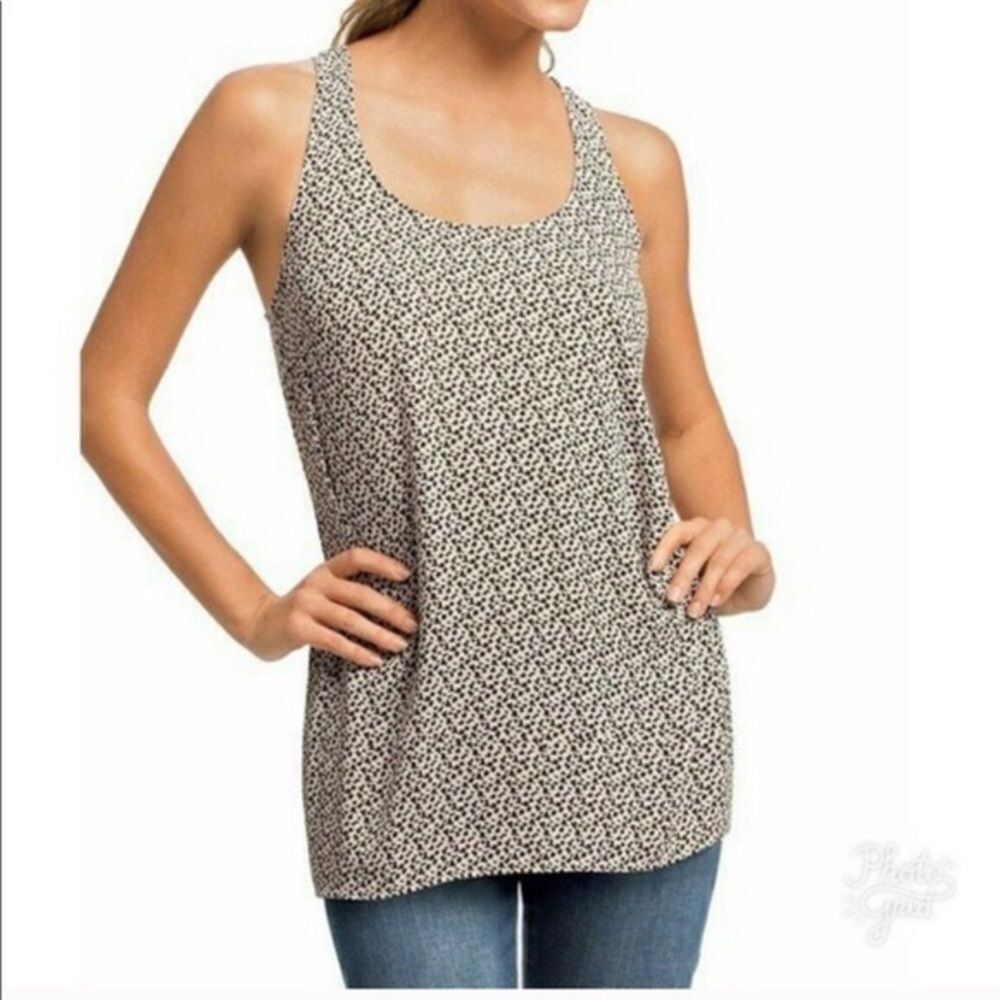 CAbi Easy Cheetah Racerback Tank Style# 818 Cream/Black Size Medium